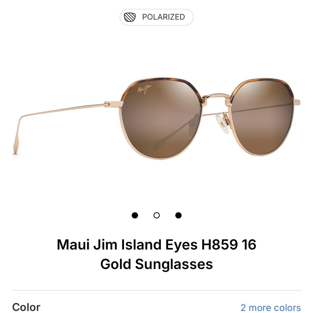 Maui Jim Island Eyes H859 16 Gold Sunglasses - Picture 2 of 5